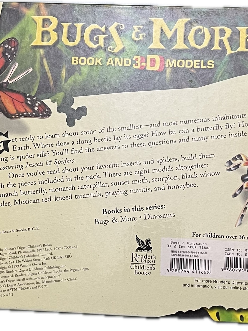 Reader's Digest Bugs & More 3-D Models Book - Green Cover